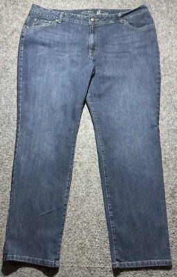 Denim elástico lavado medio tiro medio pierna recta Style&Co para mujer talla 18 alto Foto 1 de 4