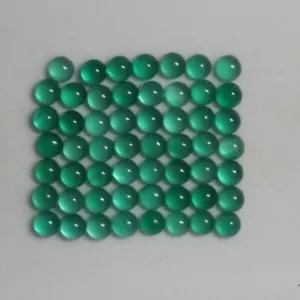 Green Onyx 3mm, 4mm, 5mm, 6mm, 7mm, 8mm, 10mm, 12mm, 14mm Round Loose Cabochons - Picture 1 of 36