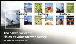 2009 New Zealand Kiwi Stamp (Set of 10 Self Adhesive Stamps) FDC - Picture 1 of 2