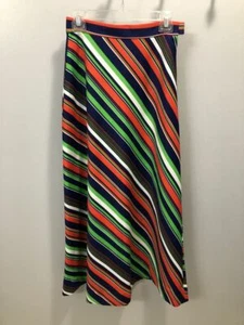 Falda vintage casera a rayas multicolor talla S - Imagen 1 de 4