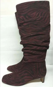 John Lewis Erica Davies Wildleder lange Stiefel burgunderrot Zebra Damen Auswahl aus Menü - Bild 1 von 7