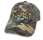Boston Massachusetts Est. 1630 Camo Relaxed-Fit OSFM Strapback Dad Hat Cap 