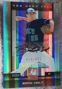 New York Mets Brad Holt Signed 2008 Donruss Elite Auto Card #414/432