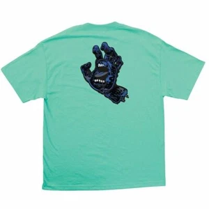 Santa Cruz SCREAMING HAND SPLATTER Skateboard T Shirt CELADON - Picture 1 of 2