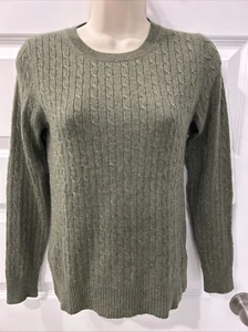 Kenar Sz M 100%  2 Ply Cashmere Cable Knit Crewneck Gray Sweater EUC (L6) - Picture 1 of 4