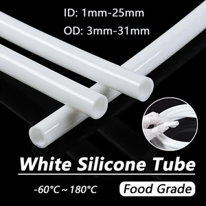 White Silicone Tube Hose Pipe Food Grade Soft Rubber Flexible Tubing 1mm-31mm - Picture 1 of 9
