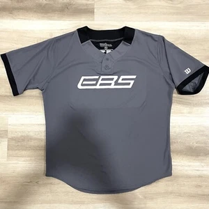 Wilson Baseball EBS Mens Size XL Gray Button Up Embroidered Wilson 90s Logo - Picture 1 of 7