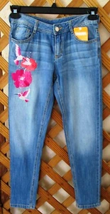 GYMBOREE JEANS~Hummingbird Embroidered~Pockets~Adjustable Waist~Girl Size 12~NWT - Picture 1 of 2