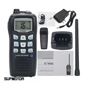 IC-M36 6W 10KM VHF Marine Transceiver IPX7 Walkie Talkie Two Way Radio - Picture 1 of 8