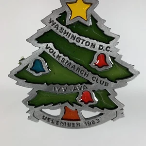 1983 IVV AVA Washington DC Volksmarch Club Christmas Tree Metal Stained Glass - Picture 1 of 4