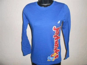 New-Mended- Kansas Jayhawks Youth Girls size Medium (M 10/12) Adidas Blue Shirt - Picture 1 of 6