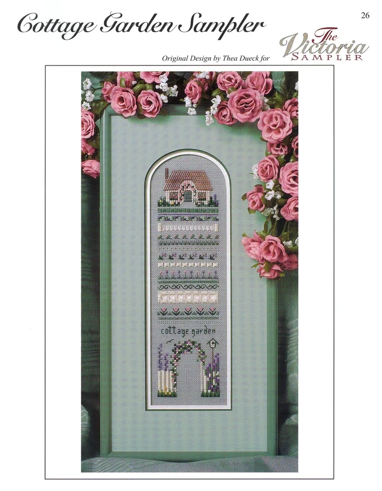 Cottage Garden Sampler Cross Stitch Chart By The Victoria Sampler - Image 1 of 1