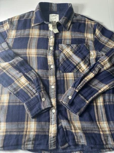 Camisa Aerie para mujer XXS azul marino ropa de dormir en cualquier momento leñador franela azul a cuadros - Imagen 1 de 6