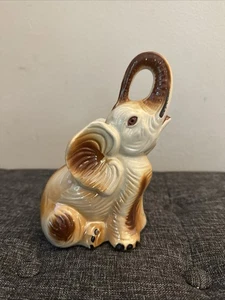 Vintage Ceramic Lusterware Elephant Figurine Statue Made in Brazil 7”T 5”W - Picture 1 of 8