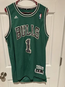 Chicago Bulls Derrick Rose Swingman Adidas St. Patrick's Day Green Jersey Large - Picture 1 of 6