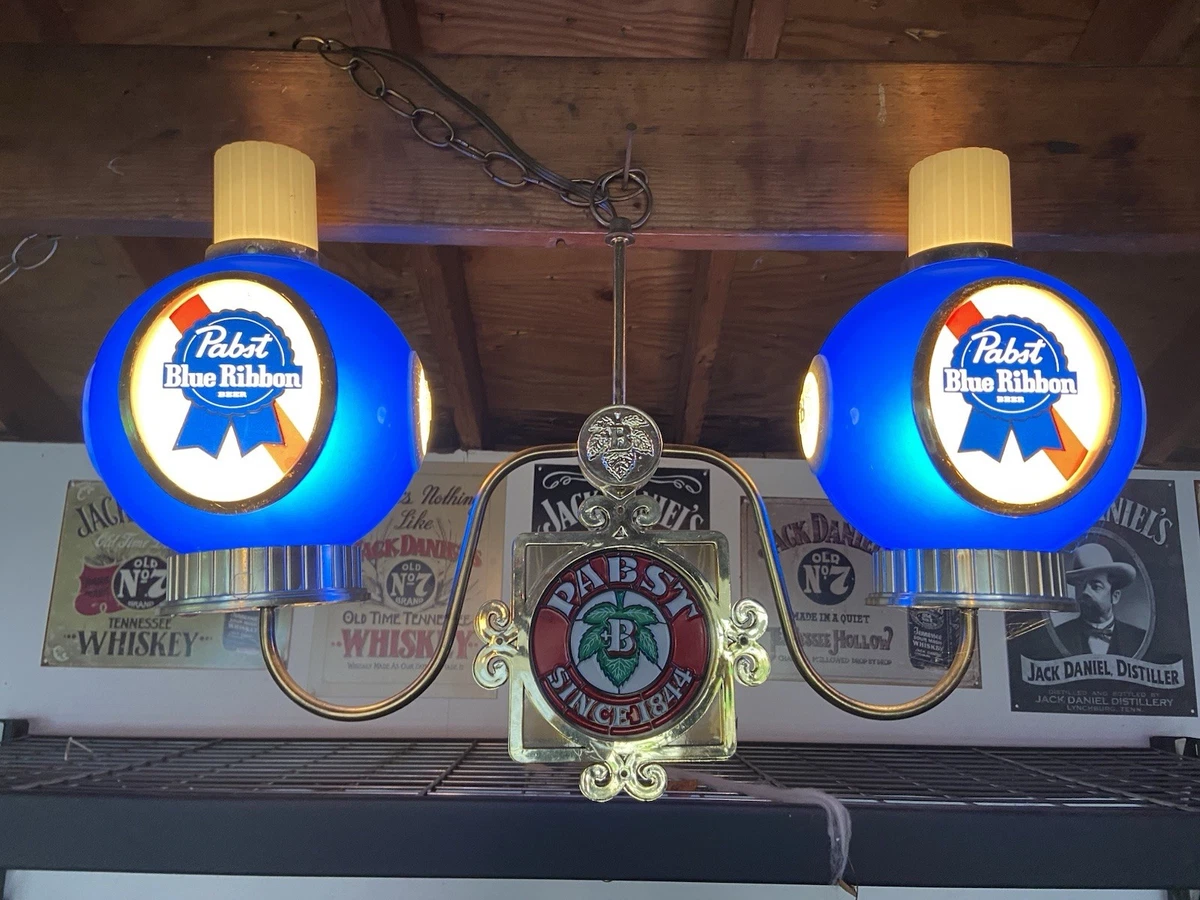80's ヴィンテージ Pabst Blue Ribbon ペンダントランプ Pabst Blue Ribbon Illuminated Rotating Light Vintage | eBay