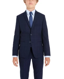 Michael Kors Big Boys Slim Fit Stretch Suit Jacket Blue Size 14R/27"-W - Picture 1 of 5