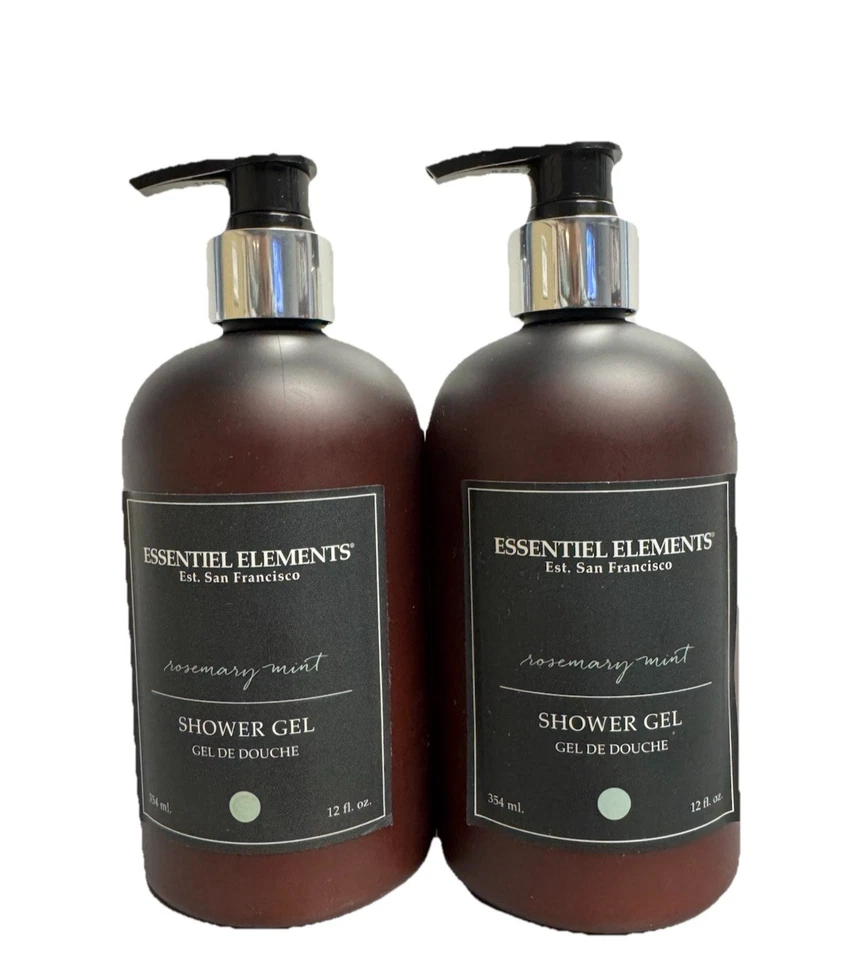 2 PACK Essentiel Elements Treatment Shower Gel Body Wash ROSEMARY MINT 12oz Pump - Image 1 of 4