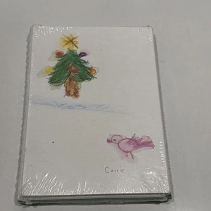 NEU Weihnachtskarten Little Tree - Kunst von Carrie Alter 15 MD Anderson Packung mit 15 - Bild 1 von 6