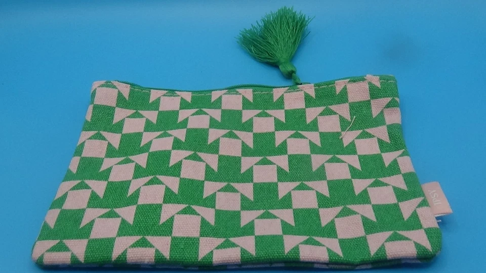 Bolso IPSY Glam Rosa y Verde Lona Geométrico -SOLO BOLSO-ELIGE LOTE Foto 1 de 1