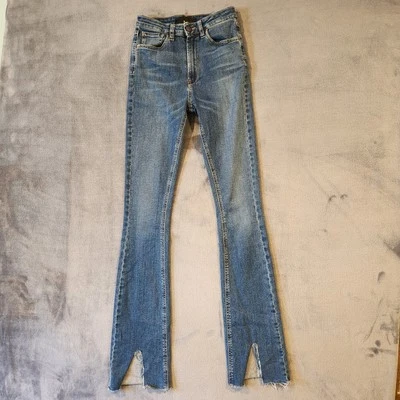 Pantalones de mezclilla 3x1 NYC para mujer talla 26 azul acampanados hechos en Italia Foto 1 de 4