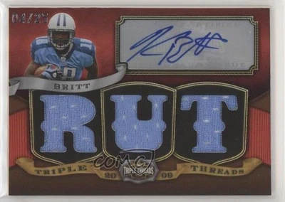 2009 Topps Triple Threads Auto Relics /25 Kenny Britt #TTRA-89 Rookie Auto RC - Image 1 of 2