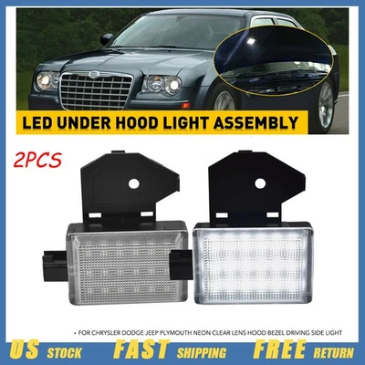 2x Fit RAM 1500 2500 3500 4500 5500 LED Underhood Light Hood Courtesy Lamp White — 第 1/4 张图片