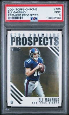 2004 Topps Chrome Eli Manning #pp5 Premiere Prospects Rookie RC Giant PSA 9 Mint - Image 1 of 2