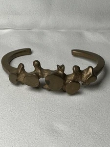 Vintage Brutalist Biomorph Messing Wirbel Manschette Armband Sandguss Studio (1) - Bild 1 von 11