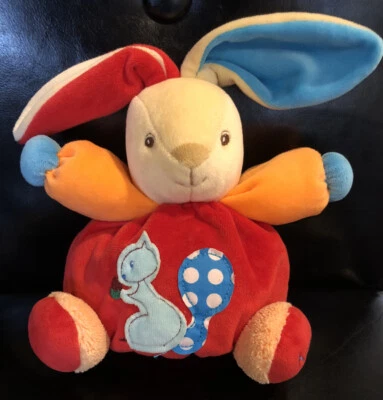 KALOO Chubby Bunny Plush Rabbit Lovey Soft Primary Colors HTF Squirrel  7” - Image 1 of 4