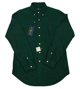 Ralph Lauren Men's Long Sleeve Cotton Dress Shirts Navy Green Polo Black Red