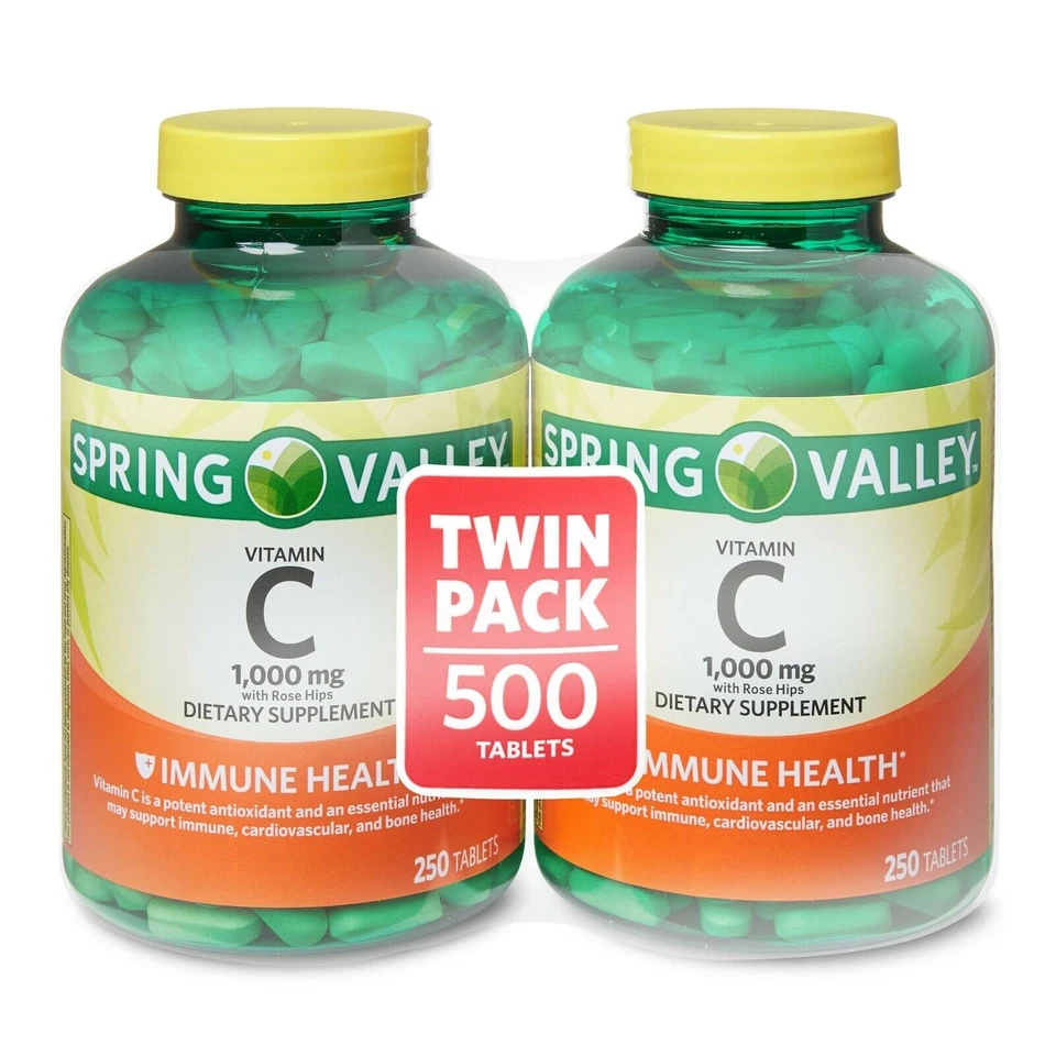 Spring Valley 1000 mg Vitamin C Tablets - 250 Ct, 2 Pack