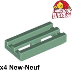 LEGO 4x Kachel Modified 1x2 Kühlergrill Grill Radiator Grün Sand/Sand 2412b Neu - Picture 1 of 1