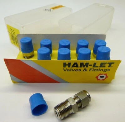 Ham-Let 768LSS1/4X1/4 Male Connector, 1/4" Let-Lok® x 1/4" Male NPT, Box of 10 - Image 1 of 4