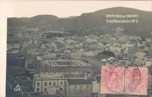 SPAIN Tenerife Santa Cruz view RPPC 1940s - Imagen 1 de 2