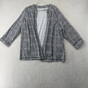Weekends by Chico's Paisley Button Down Top with Pockets Lightweight Size 2/L - Picture 1 of 8