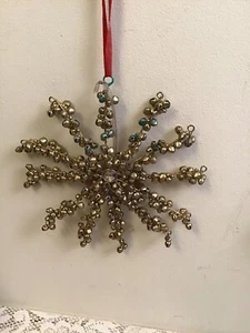 Große hängende Jingle Bell Schneeflocke Weihnachten Urlaub 8" Durchmesser - Bild 1 von 5