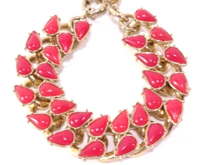 Lee Angel Women's Red Stone Teardrop Brass Link Bracelet NWT 350 - Image 1 of 4