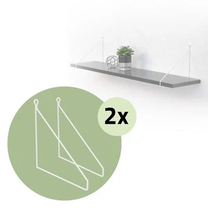 4x Soportes de estante de metal blanco 250 x 250 mm para balda o repisa de pared - Imagen 1 de 9