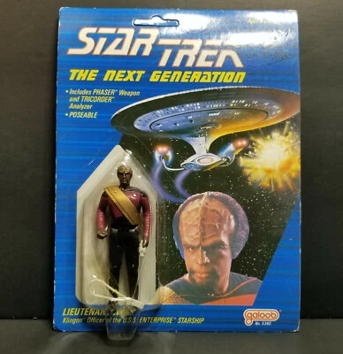 Worf Galoob 中尉 1988 年可动人偶 TNG 星际迷航下一代 MOC — 第 1/4 张图片