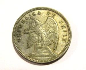 Chile 1908 - So 40 Centavos Silbermünze - Bild 1 von 5