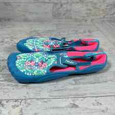 Newtz Water Shoes Girls Size 2/3 Blue Aztec Southwestern Print Outdoor Comfort 