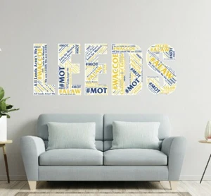 Inspired By Leeds United 'LEEDS' collage of CHANTS Wall art - Sticker Matt Gift - Picture 1 of 1