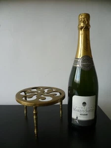 A Victorian Ornately Pierced Circular Brass Trivet. Antique Brass Pot Stand - Picture 1 of 8