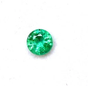4.25 mm Certified Natural Emerald Round Cut 0.29 CTS Unheated Loose Gemstone - Picture 1 of 6