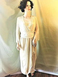 ANTIQUE/VINTAGE made in 1919 100% IVORY SILK EDWARDIAN WEDDING DRESS ON MET SITE - Picture 1 of 11