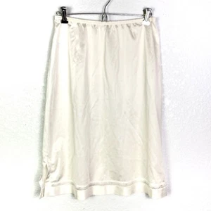 De Colección Lorena Nylon Talla Alta Pequeña Crema Medio Deslizamiento 24" Dobladillo de Encaje Elástico - Imagen 1 de 5