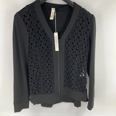 Chaqueta Yansi Fugel Mujer Talla XS Negra Coral Encaje Cremallera Completa y Tanque Elastizada Nueva con Etiquetas Foto 1 de 4