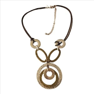 Y2K rustikales gehämmertes Metall vergoldet & versilbert - Bild 1 von 5