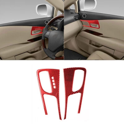 Cubierta de manija de puerta delantera de fibra de carbono roja para Lexus RX350 RX450h 2010-2012 Foto 1 de 4